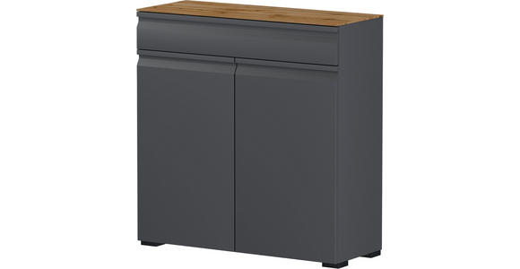 SCHUHSCHRANK Anthrazit, Eichefarben - Eichefarben/Anthrazit, Design, Holzwerkstoff/Kunststoff (93/96/36cm) - Dieter Knoll