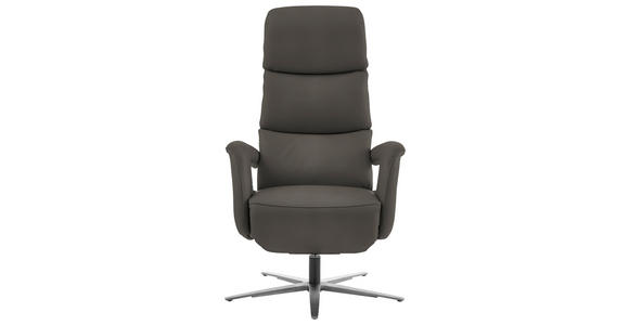 RELAXSESSEL in Leder Taupe  - Taupe/Edelstahlfarben, Design, Leder/Metall (76/119/86cm) - Dieter Knoll