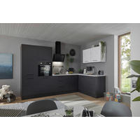 ECKKÜCHE 320/180 cm  in Graphitfarben  - Schwarz/Graphitfarben, Design, Holzwerkstoff/Metall (320/180cm) - MID.YOU