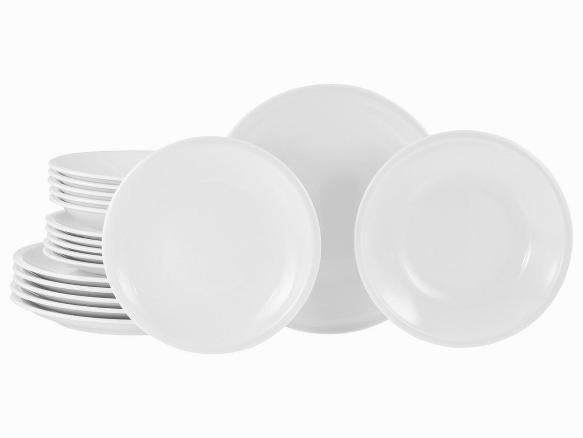 KOMBISERVICE Milano Weiss 18-teilig  - Weiß, Basics, Keramik - Creatable
