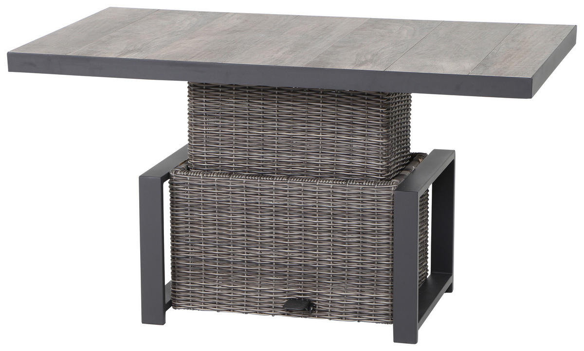 LOUNGEGARNITUR 5-teilig   75/103/130 cm Aluminium  - Grau, Basics, Keramik/Kunststoff (75/103/130cm) - Siena Garden