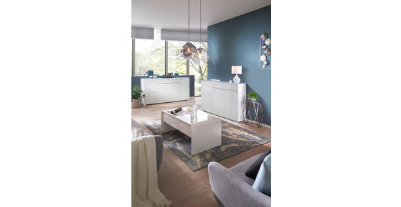 SIDEBOARD 180/92/42 cm in Weiß - Chromfarben/Weiß, Design, Glas/Holzwerkstoff (180/92/42cm) - Novel