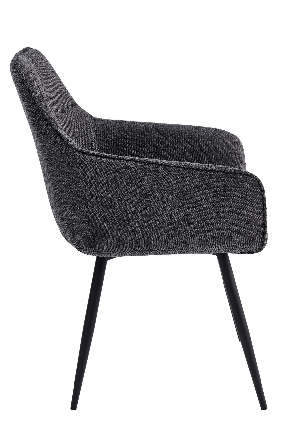 ARMLEHNSTUHL-SET 2 Stück  in Stahl Mikrofaser  - Anthrazit/Schwarz, MODERN, Textil/Metall (53/85/62cm) - MID.YOU