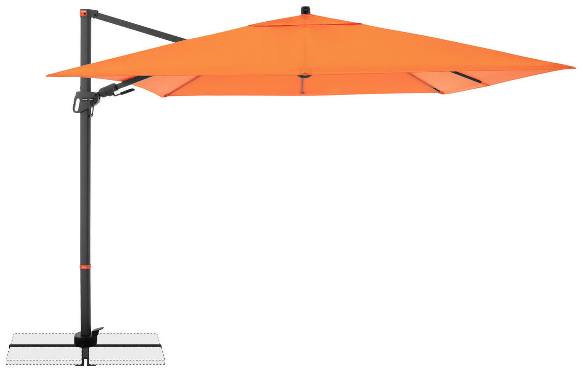 ZÁVESNÝ SLNEČNÍK 280/280 cm - oranžová/antracitová, Basics, kov/textil (280/280cm) - Doppler