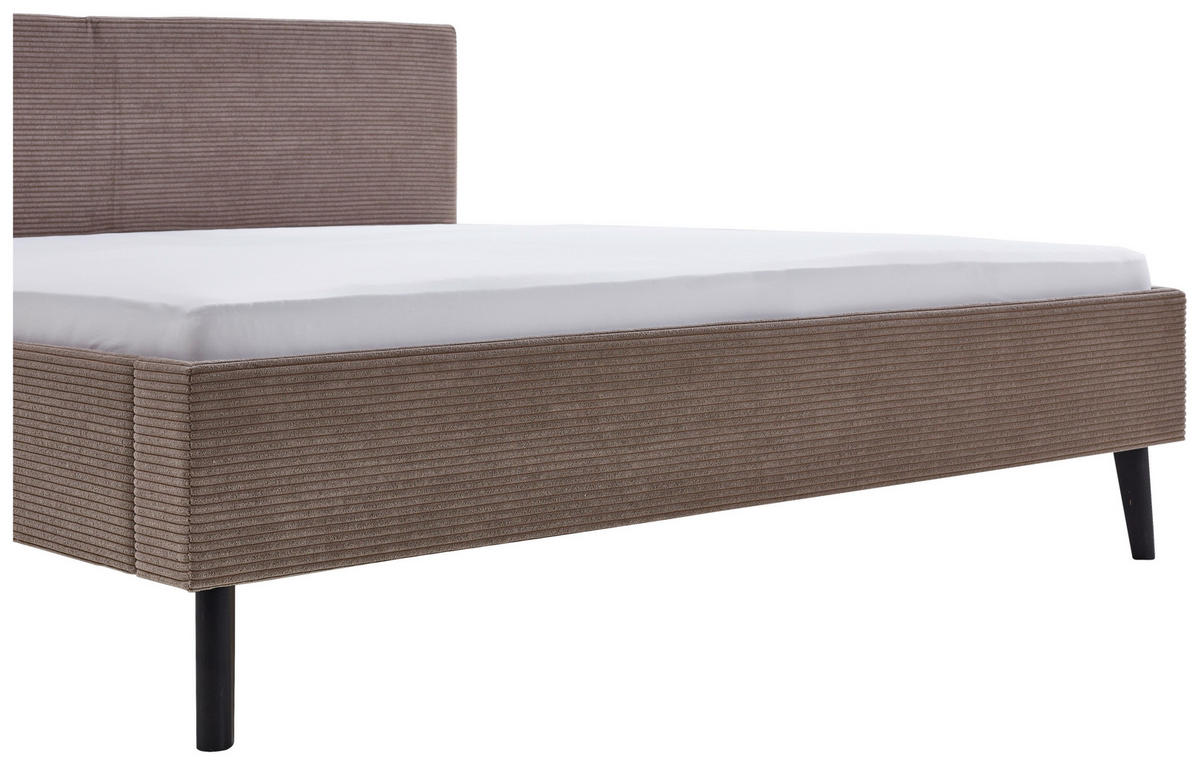 POLSTERBETT 180/200 cm  in Taupe  - Taupe/Schwarz, Basics, Holz/Textil (180/200cm) - Boxxx