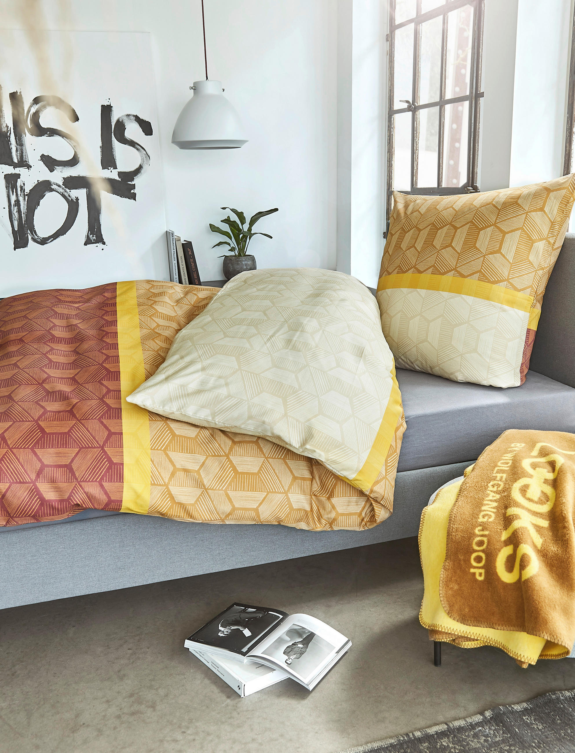 BETTWÄSCHE 5115 Satin Satin 140/200 cm  - Goldfarben/Terracotta, KONVENTIONELL, Textil (140/200cm) - LOOKS by W.Joop