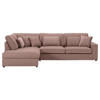 ECKSOFA Flachgewebe Altrosa  - Schwarz/Altrosa, Modern, Kunststoff/Textil (228/307cm) - Carryhome