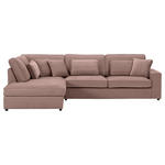 ECKSOFA Altrosa Flachgewebe Zierkissen, Rückenkissen, Rücken echt  - Schwarz/Altrosa, MODERN, Kunststoff/Textil (228/307cm) - Carryhome