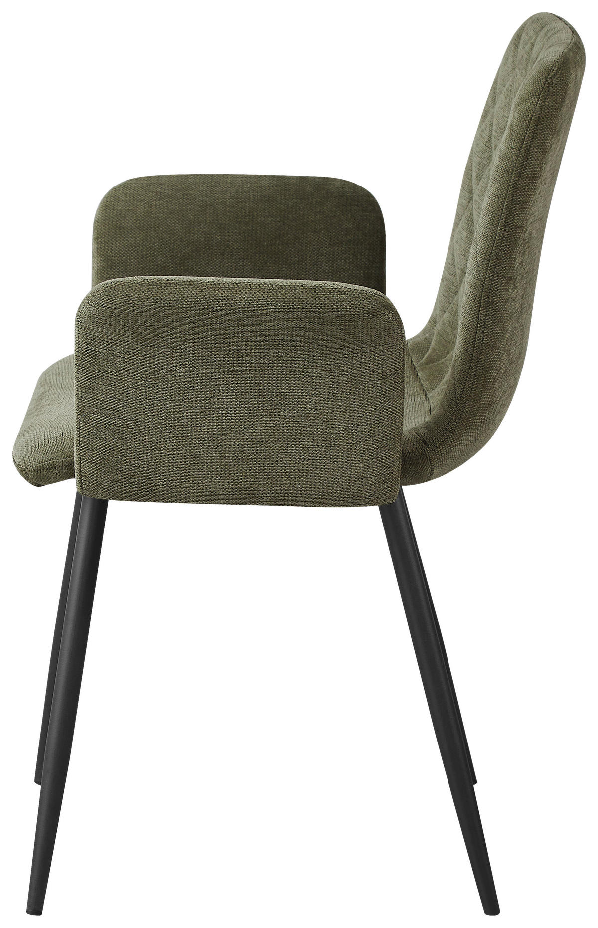 ARMLEHNSTUHL   Webstoff  - Schwarz/Olivgrün, Design, Textil/Metall (61/87/55cm) - Ti'me