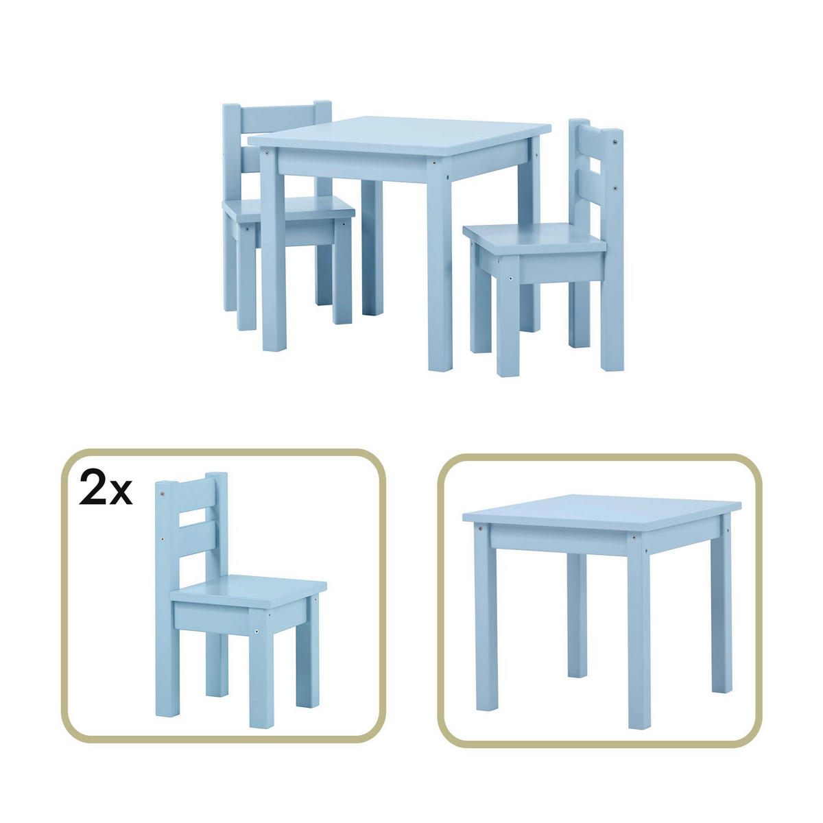 KINDERSITZGRUPPE  - Pastellblau, MODERN, Holz - MID.YOU