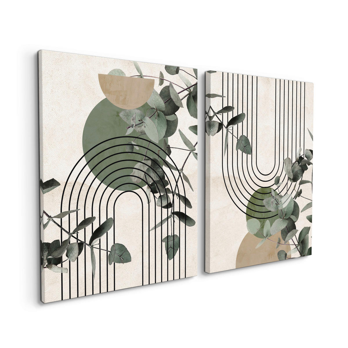 BILDERSET 2x32/42 cm  - Multicolor, Basics, Holz/Textil (2x32/42cm)