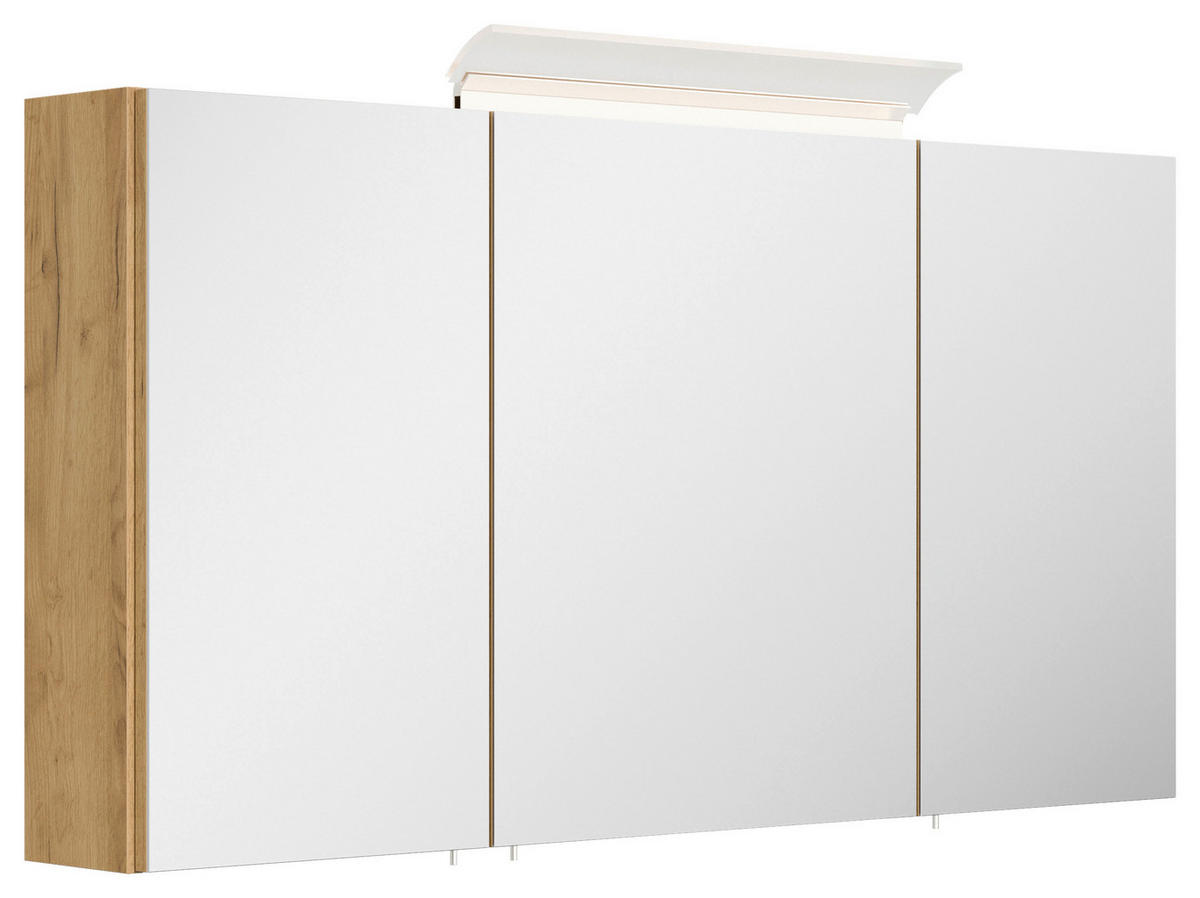 BADEZIMMER 2-teilig  in 120 cm  - Eichefarben/Weiß, Basics, Holzwerkstoff/Stein (120cm) - MID.YOU