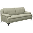 2,5-SITZER Taupe Echtleder  - Taupe/Schwarz, Design, Leder/Metall (212/92/98cm) - Novel
