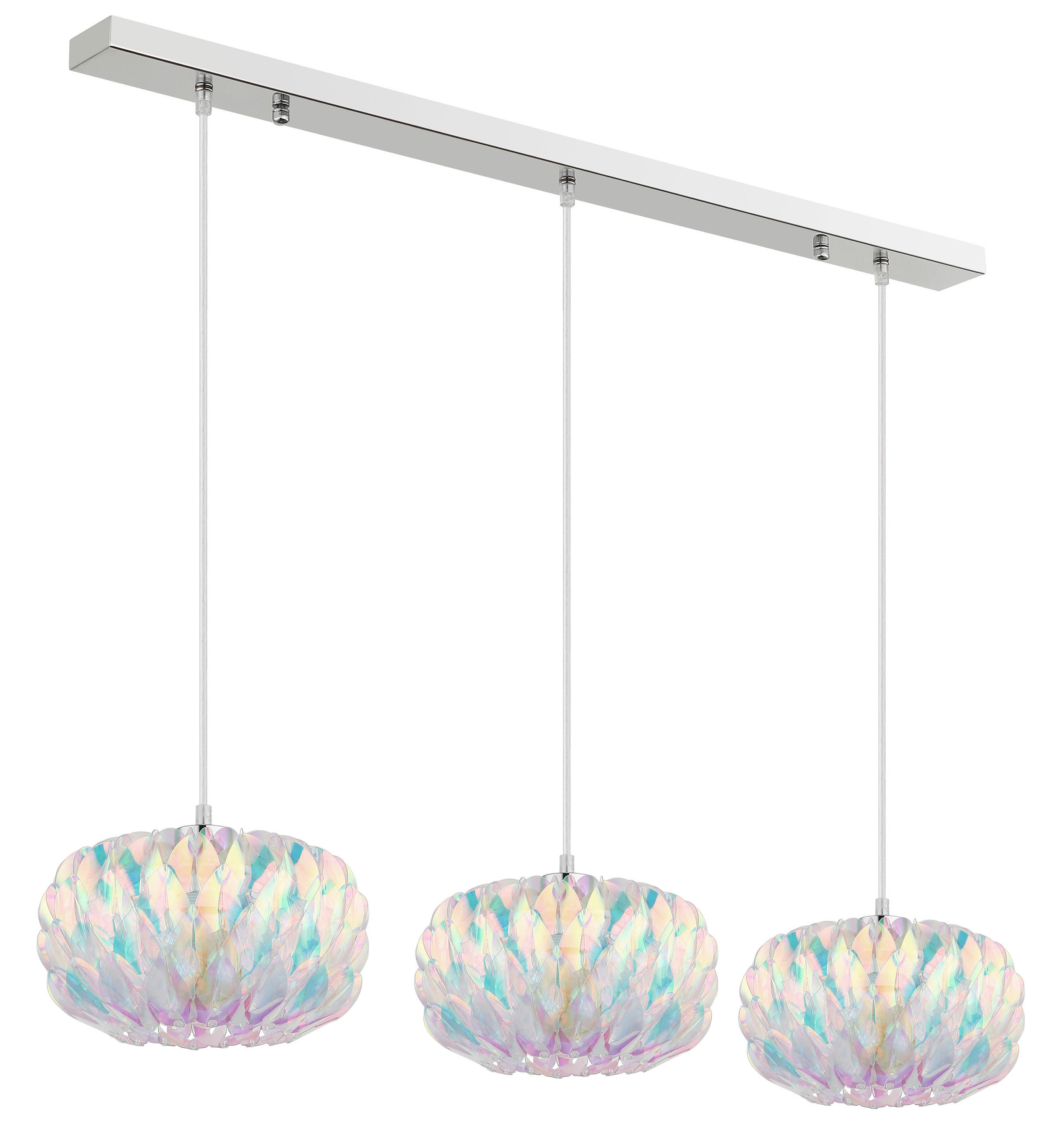 HÄNGELEUCHTE Juana 95/25/120 cm  - Klar/Chromfarben, Design, Kunststoff/Metall (95/25/120cm) - Globo