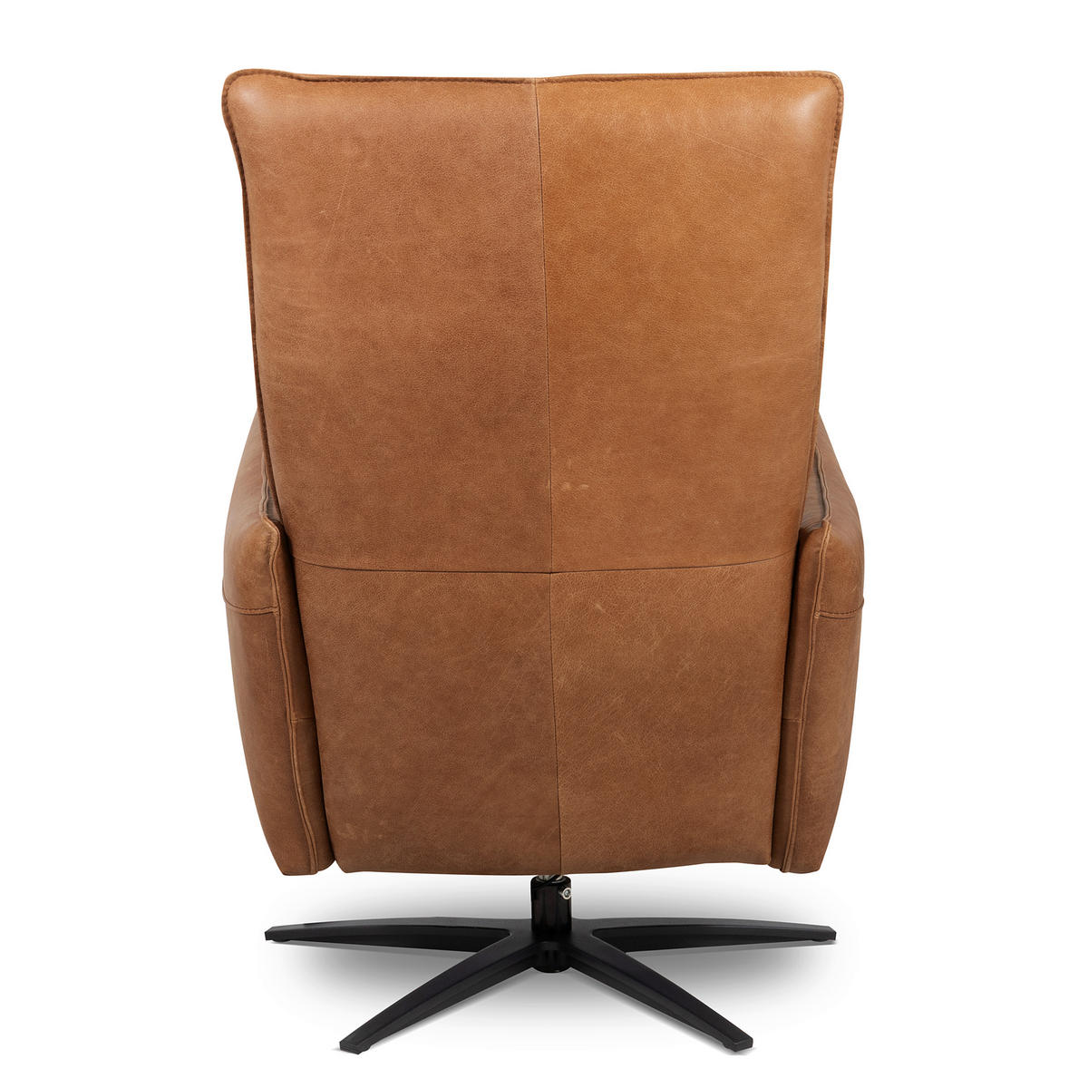 RELAXSESSEL Leder Cognac  - Cognac/Schwarz, Design, Leder/Metall (77/107/88cm) - Livetastic