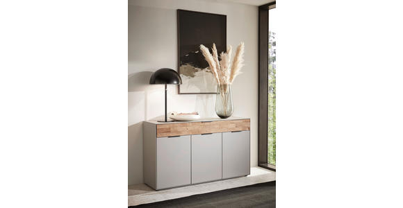 SIDEBOARD 151,9/87,9/45,2 cm  - Wildeiche/Hellgrau, Design, Holz/Holzwerkstoff (151,9/87,9/45,2cm) - Dieter Knoll