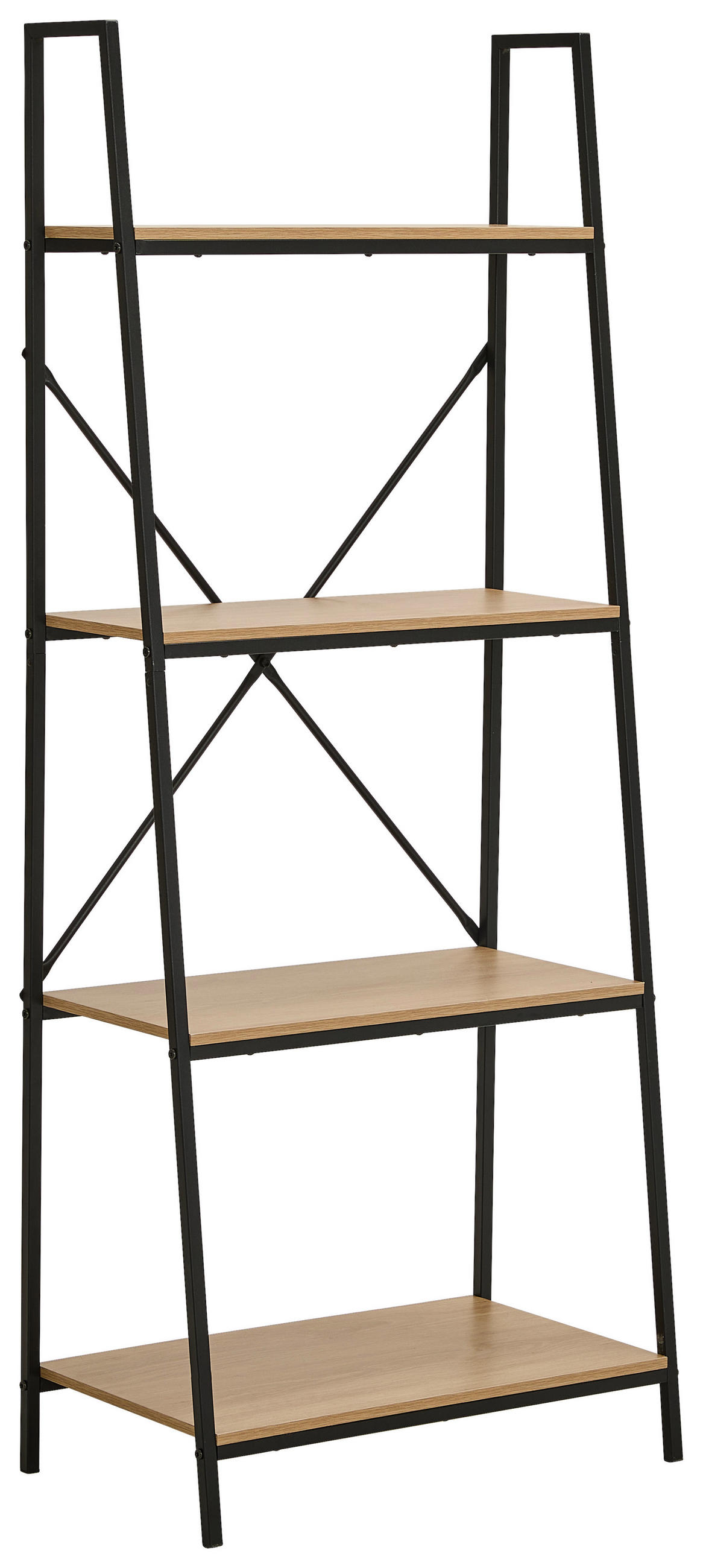 REGAL Naturfarben, Schwarz  - Schwarz/Naturfarben, Basics, Holzwerkstoff/Metall (60,5/148,5/34cm) - Xora