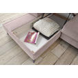 ECKSOFA Rosa Mikrovelours  - Chromfarben/Schwarz, KONVENTIONELL, Kunststoff/Textil (170/270cm) - Carryhome