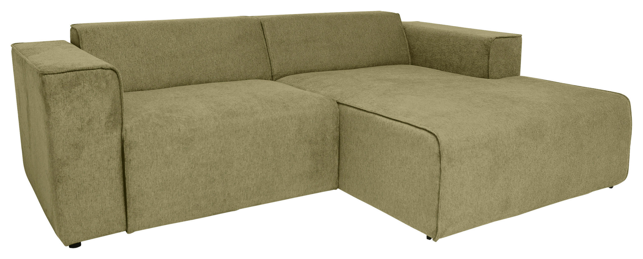 ECKSOFA Olivgrün Struktur  - Schwarz/Olivgrün, Design, Kunststoff/Textil (234/161cm) - P & B