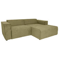 ECKSOFA Olivgrün Struktur  inkl.  - Schwarz/Olivgrün, Design, Kunststoff/Textil (234/161cm) - P & B