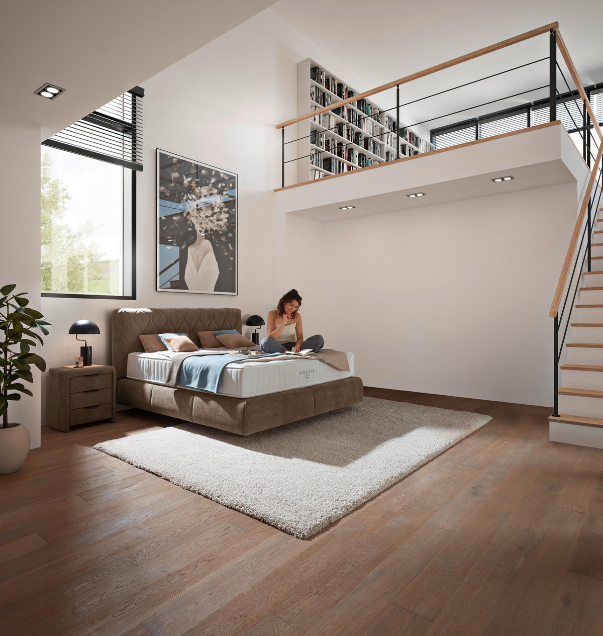 BOXSPRINGBETT 180/200 cm  in Braun  - Schwarz/Braun, Design, Kunststoff/Textil (180/200cm) - Johann Jakob