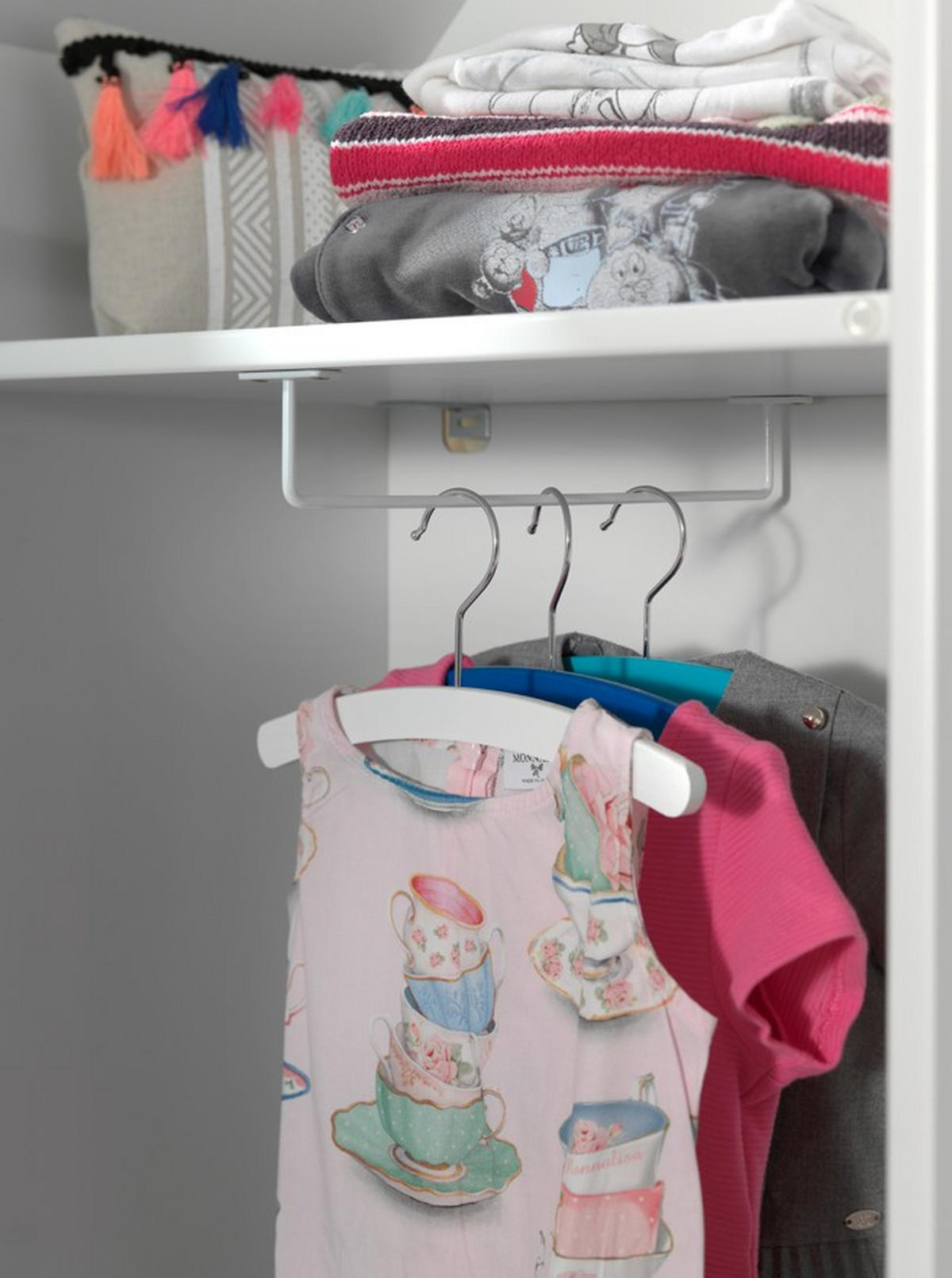  KINDERKLEIDERSCHRANK Grün, Weiß  - Weiß/Grün, MODERN, Holzwerkstoff/Metall (57,6/171,3/37cm) - MID.YOU