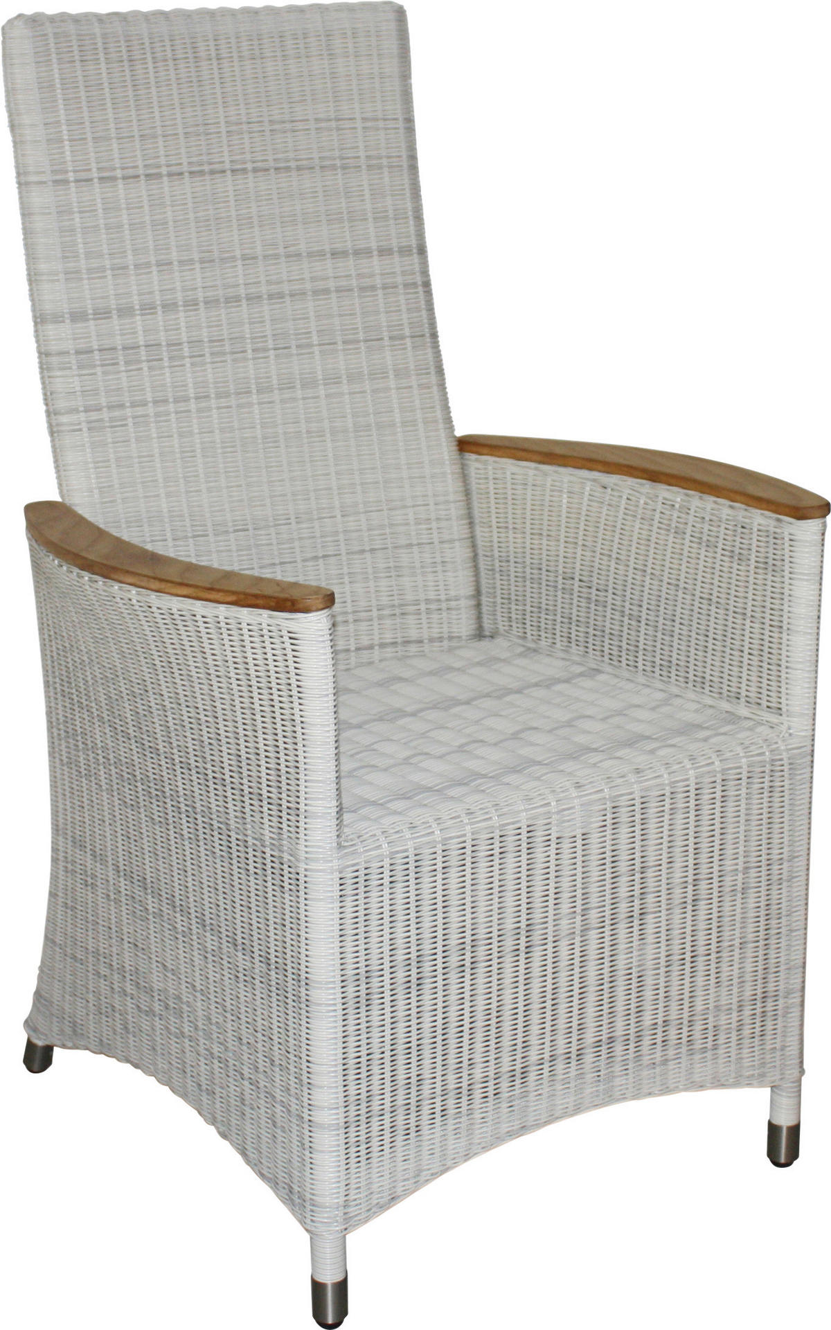 GARTENSESSEL Teakholz Aluminium Weiß, Alufarben, Teakfarben  - Alufarben/Weiß, Design, Holz/Kunststoff (67/107/67cm) - Zebra 