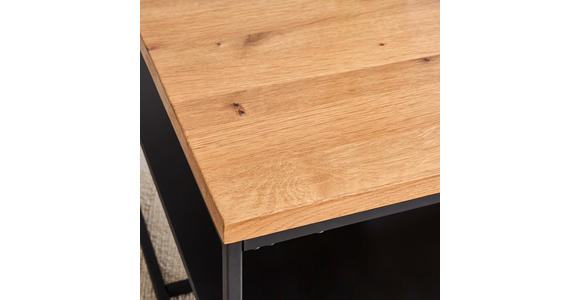 COUCHTISCH Eiche furniert, massiv 70/70/44 cm quadratisch Schwarz, Eichefarben - Eichefarben/Schwarz, Natur, Holz/Holzwerkstoff (70/70/44cm) - Novel
