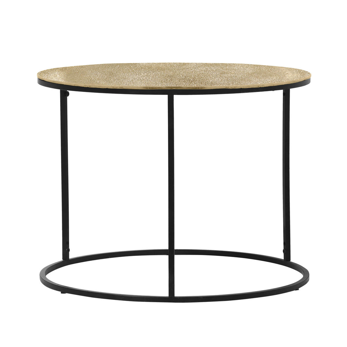 BEISTELLTISCH 60/60/46 cm Schwarz, Goldfarben rund  - Goldfarben/Schwarz, Design, Metall (60/60/46cm) - Boxxx