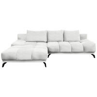 ECKSOFA in Chenille Ecru  - Ecru/Schwarz, Modern, Textil/Metall (182/290cm) - Hom`in