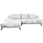 ECKSOFA in Chenille Ecru  - Ecru/Schwarz, MODERN, Textil/Metall (182/290cm) - Hom`in