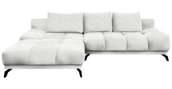 ECKSOFA in Chenille Ecru  - Ecru/Schwarz, MODERN, Textil/Metall (182/290cm) - Hom`in