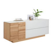 SIDEBOARD - Eichefarben/Weiß, Design, Glas/Holz (192/74/52cm) - Voglauer