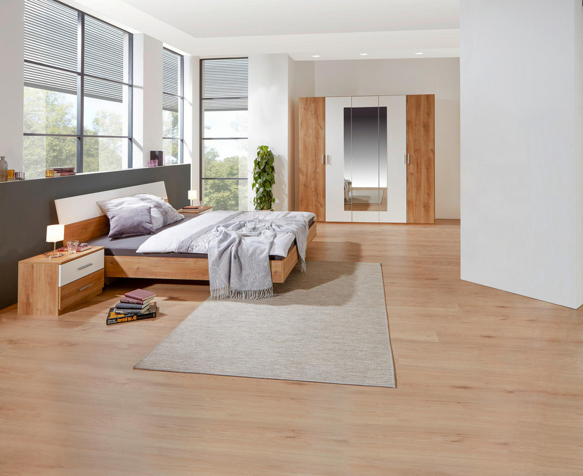 SCHLAFZIMMER Weiss, Eichefarben  - Weiss/Eichefarben, Konventionell, Holzwerkstoff (180/200cm) - MID.YOU