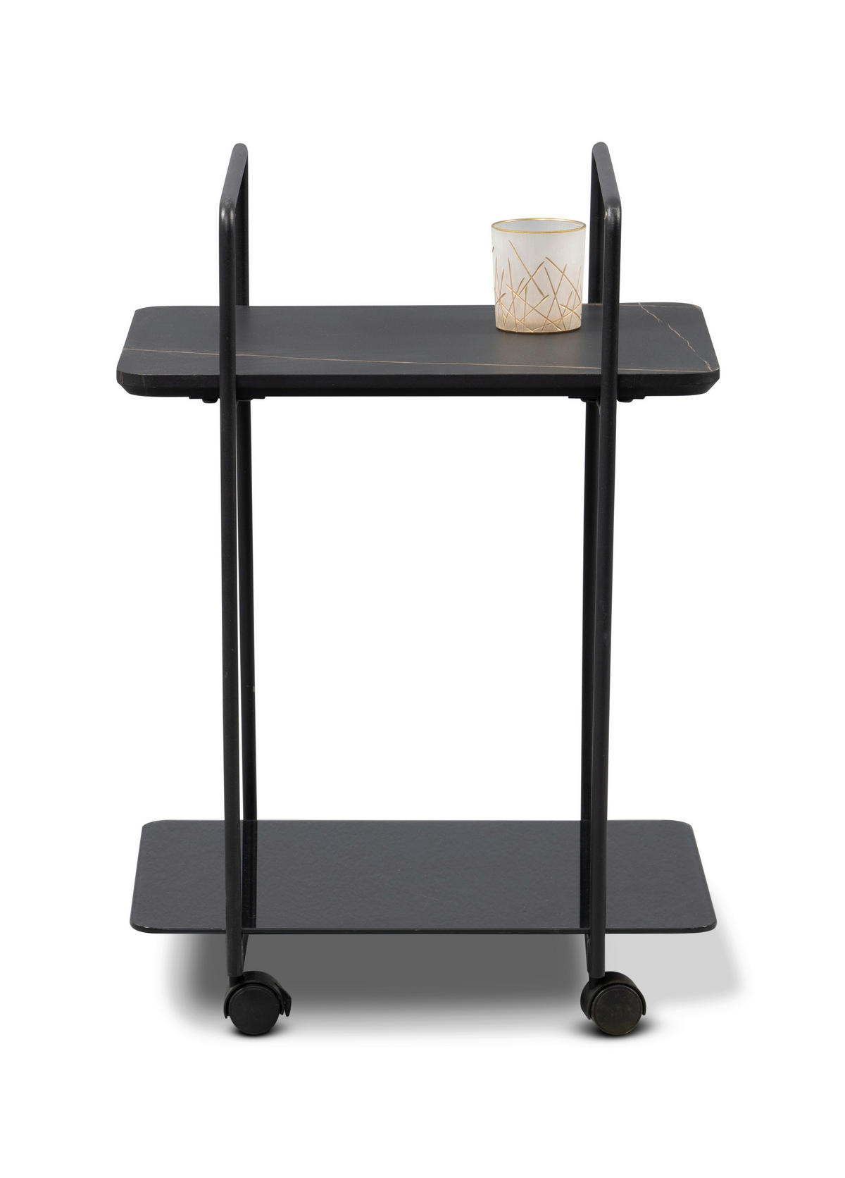 SERVIERWAGEN in Schwarz  - Schwarz, Basics, Glas/Holzwerkstoff (45/35/65cm)