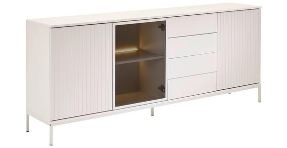 SIDEBOARD  205,8/81/38 cm 4 Schublade(n)  - Kaschmir, KONVENTIONELL, Glas/Holzwerkstoff (205,8/81/38cm) - Xora