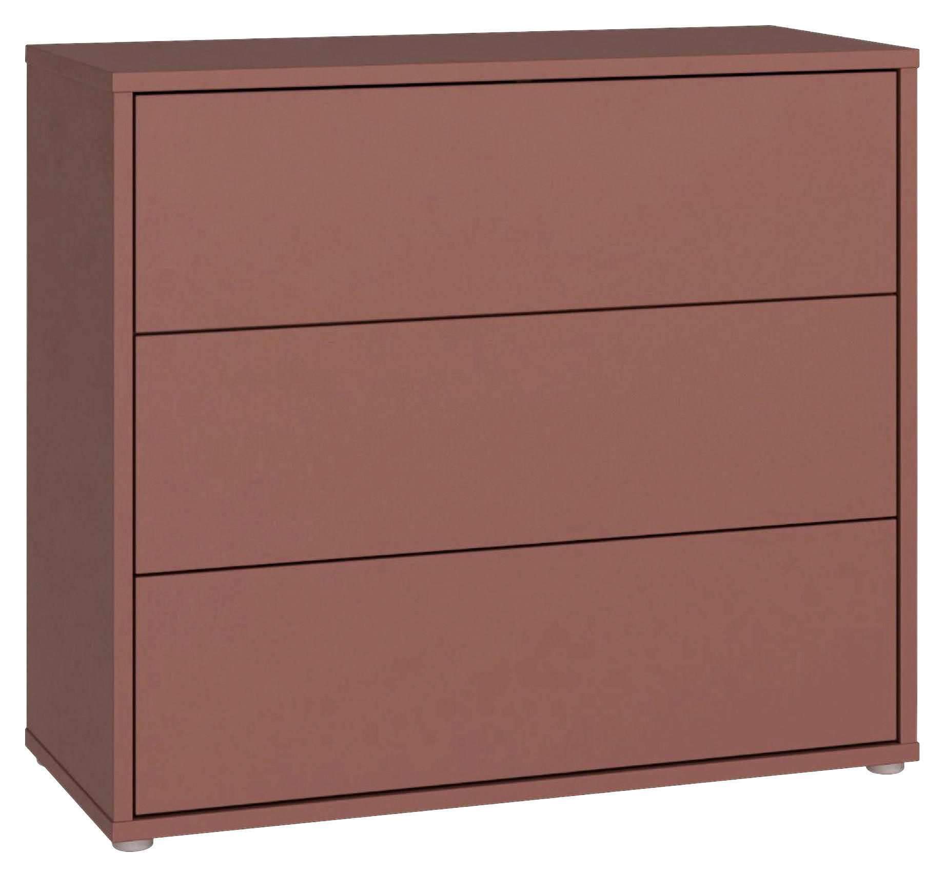 KOMMODE , 95/83/42 cm, 3 Schublade(n)  - Silberfarben/Terracotta, Trend, Holzwerkstoff/Kunststoff (95/83/42cm) - Carryhome