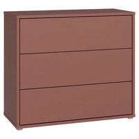 KOMMODE , 95/83/42 cm, 3 Schublade(n)  - Silberfarben/Terracotta, Trend, Holzwerkstoff/Kunststoff (95/83/42cm) - Carryhome