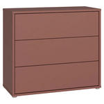 KOMMODE , 95/83/42 cm, 3 Schublade(n)  - Silberfarben/Terracotta, Trend, Holzwerkstoff/Kunststoff (95/83/42cm) - Carryhome