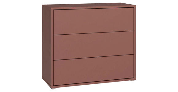 KOMMODE , 95/83/42 cm, 3 Schublade(n)  - Silberfarben/Terracotta, Trend, Holzwerkstoff/Kunststoff (95/83/42cm) - Carryhome
