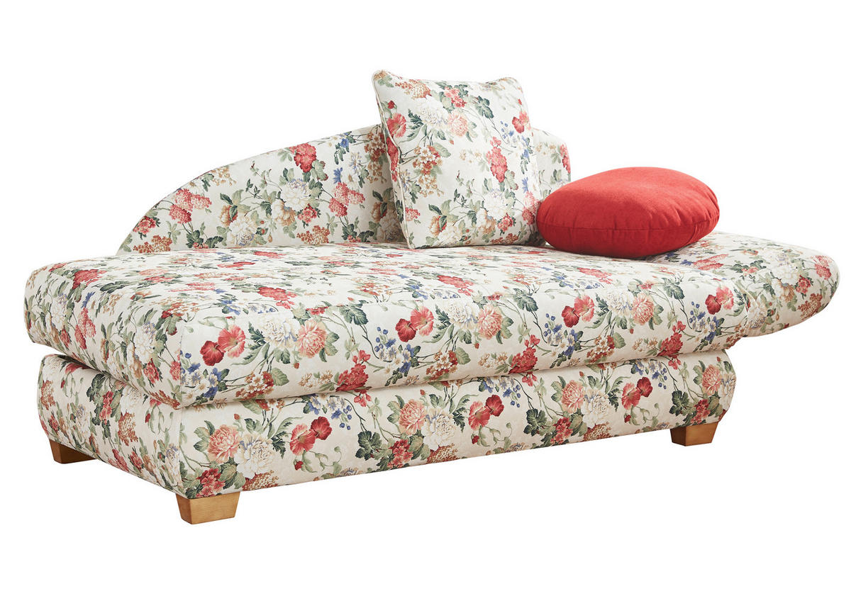 RÉCAMIERE in Flachgewebe Multicolor, Weiss  - Weiss/Eichefarben, Lifestyle, Textil (176/85/88cm) - MID.YOU