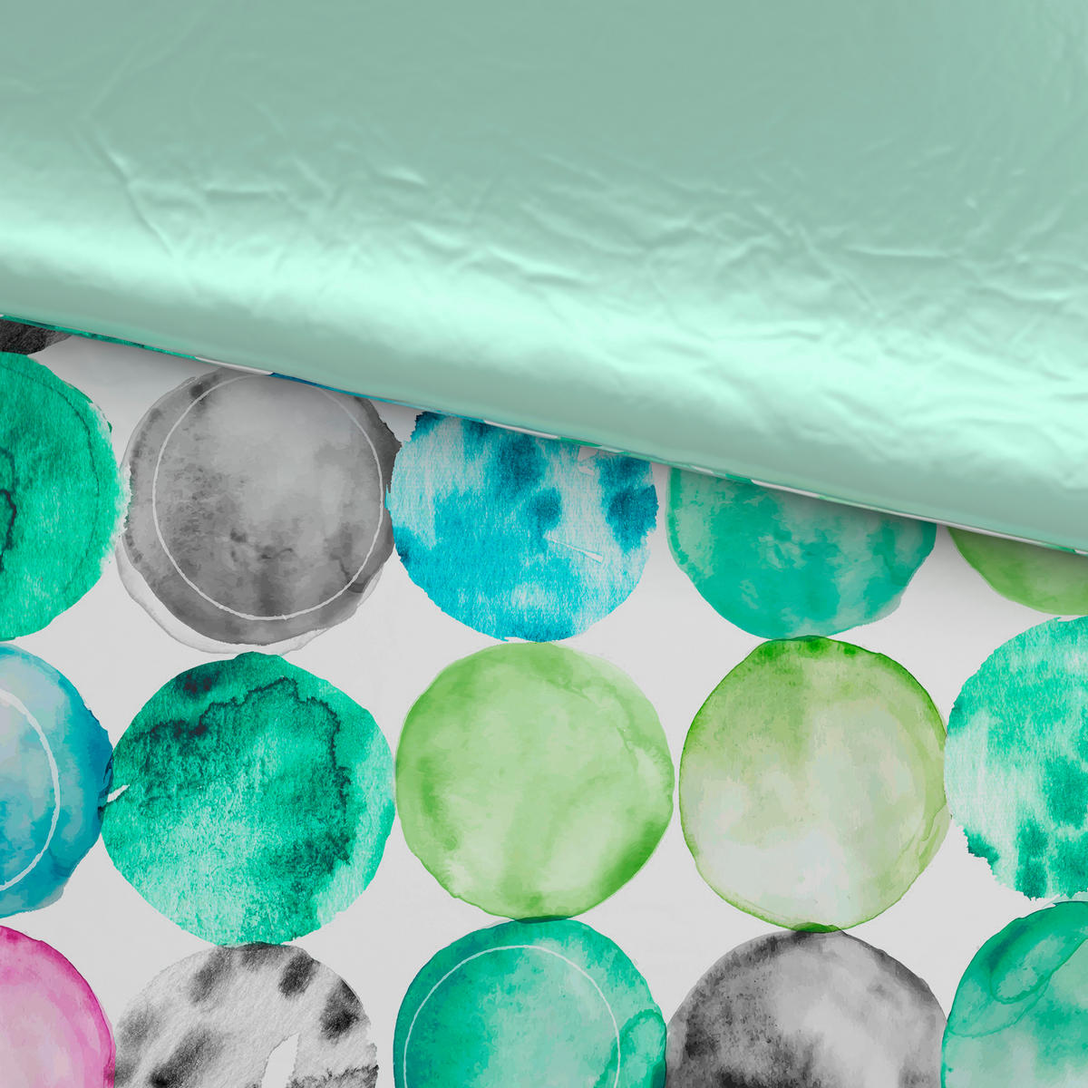 WENDEBETTWÄSCHE Satin 135/200 cm  - Grün, Textil (135/200cm) - Novel