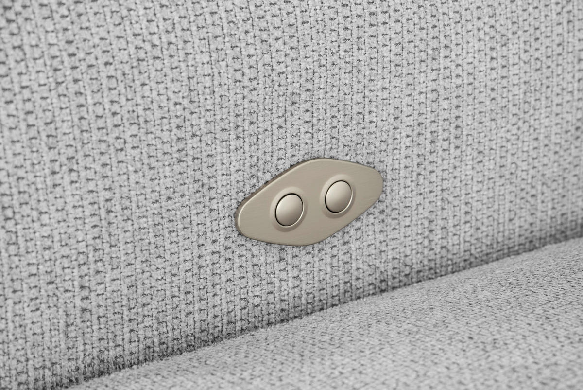 ECKSOFA in Struktur Silberfarben  - Silberfarben/Schwarz, Design, Kunststoff/Textil (205/284cm) - MID.YOU