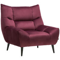 SESSEL Mikrofaser Weinrot  - Weinrot/Schwarz, Design, Textil/Metall (100/104/99cm) - Xora