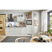 KÜCHENBLOCK PN 100 270 cm  in Graphitfarben, Weiß, Hellgrau  - Edelstahlfarben/Hellgrau, Design, Holzwerkstoff/Metall (270cm) - Pino