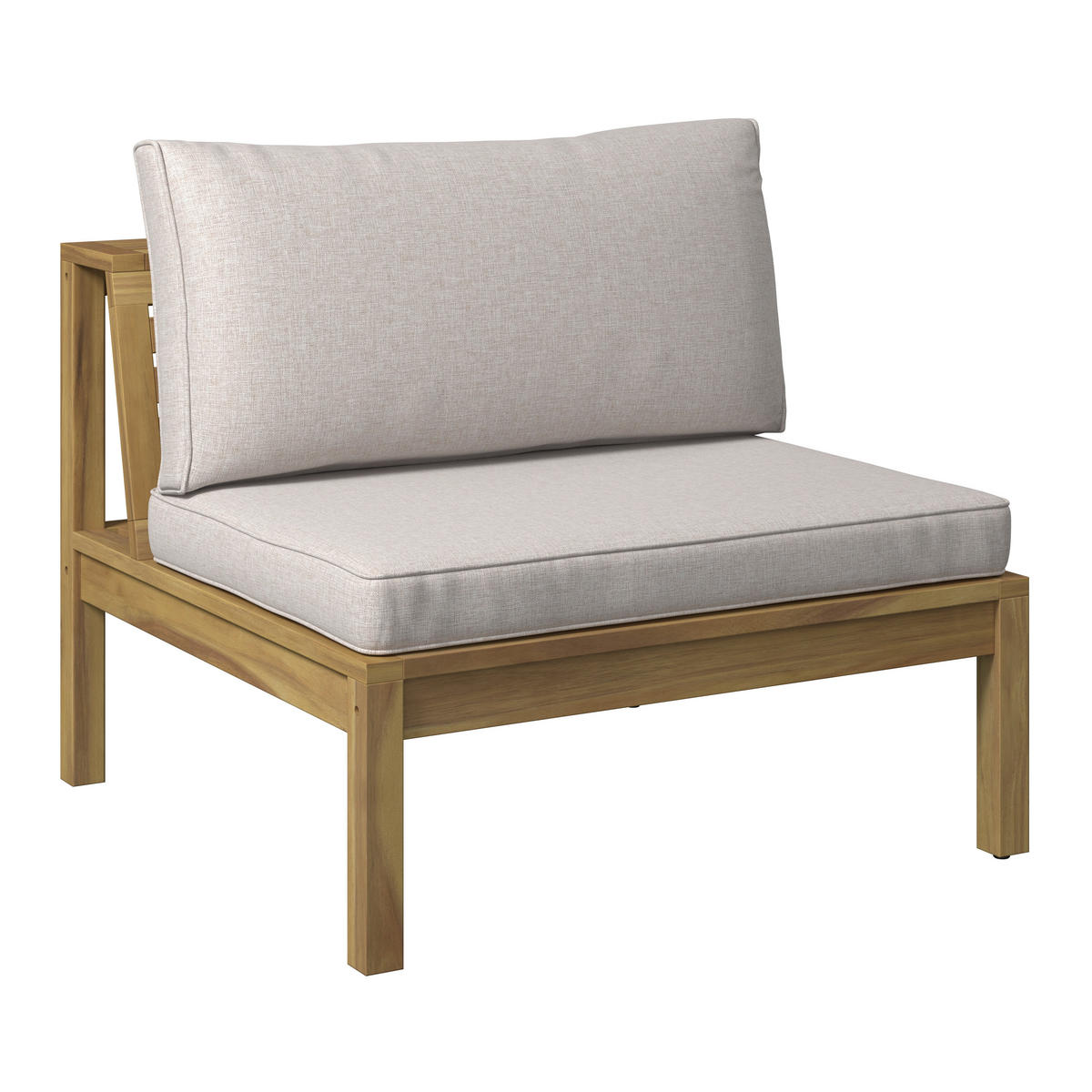 LOUNGEGARNITUR  240/160 cm   - Akaziefarben/Grau, Modern, Holz/Kunststoff (240/160cm) - Gardenson