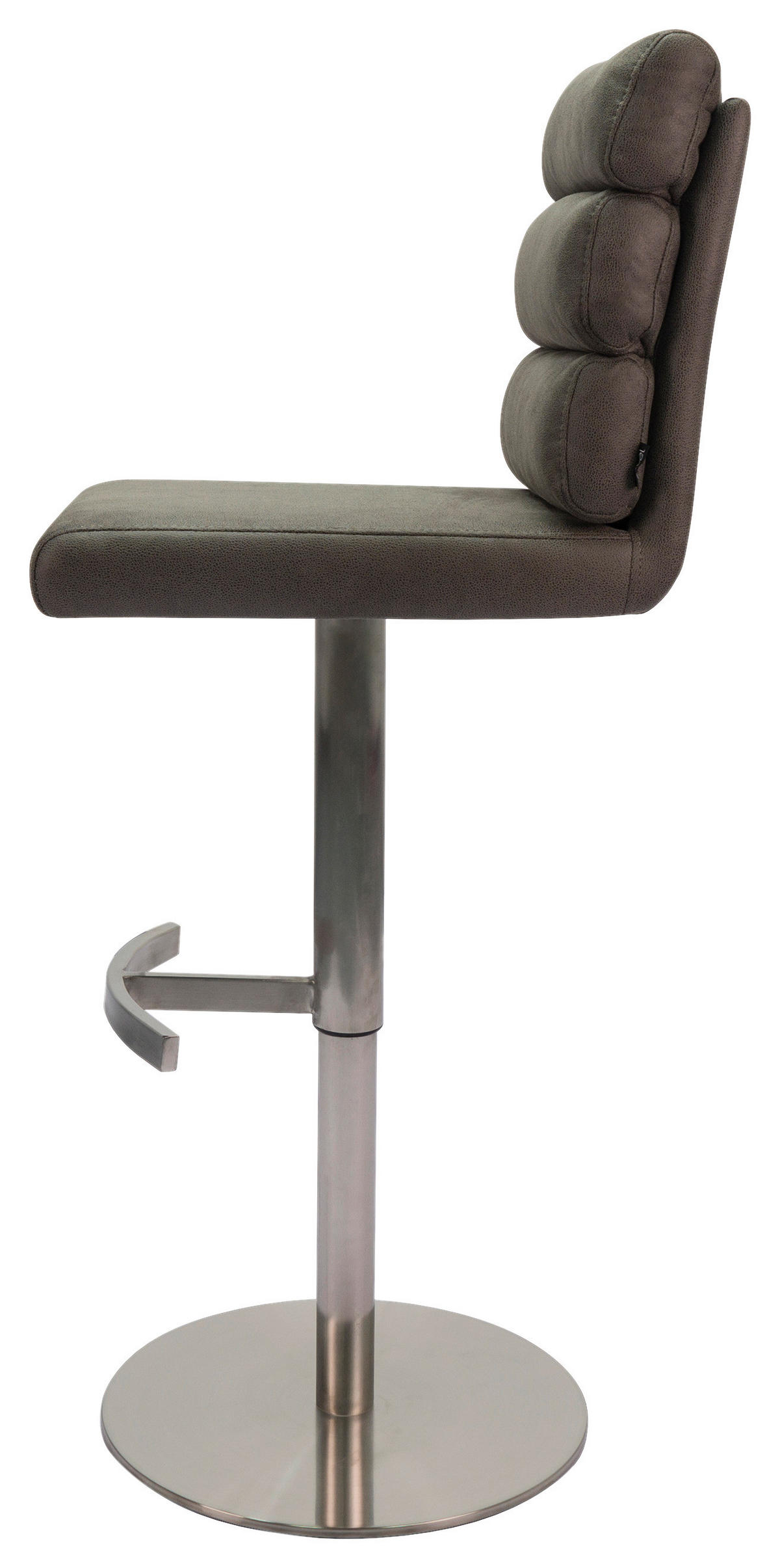 BARHOCKER in Metall, Textil Grau, Edelstahlfarben  - Edelstahlfarben/Grau, Design, Textil/Metall (42/90-117/58,5cm) - Novel