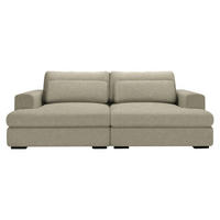 BIGSOFA Chenille Cappuccino  - Schwarz/Cappuccino, Design, Textil (218/80/158cm) - Lomoco