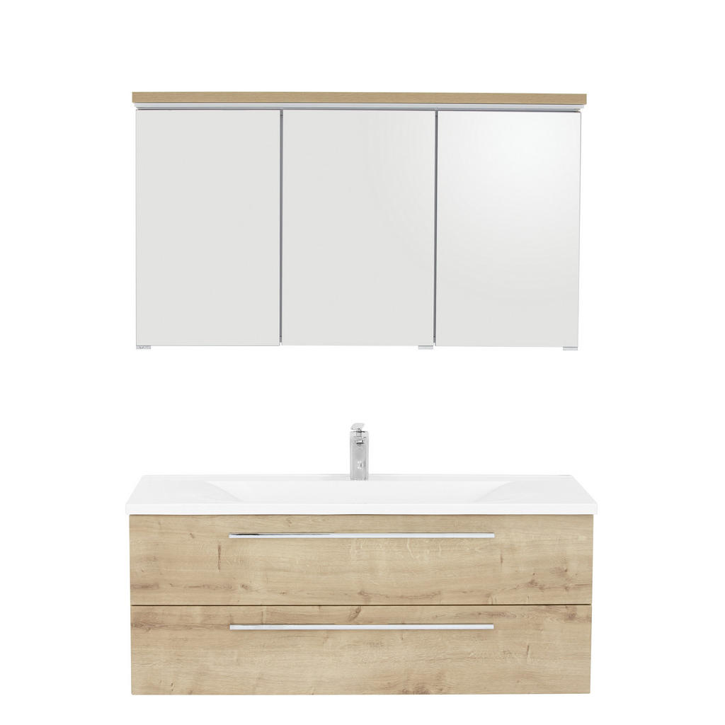 Thumbnail - Dieter Knoll Badezimmer, Eiche, Holzwerkstoff, 2 Schubladen, 120 cm, Made in Germany, hängend, erweiterbar, Typenvielfal...