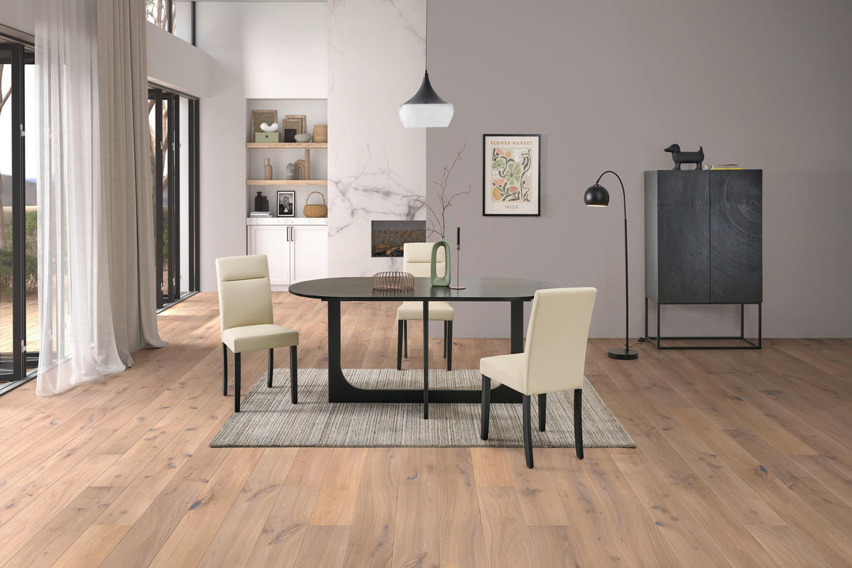 ESSTISCH Echtholz  Holz oval Schwarz  - Schwarz, Basics, Holz (180/76/90cm) - MID.YOU